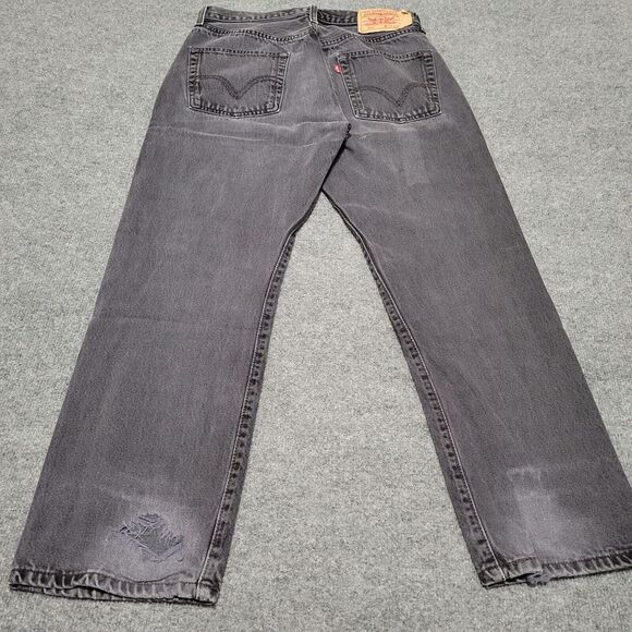 Vtg Levis 501 Jeans 33x30 Black Distressed Dominican Republic Button Front - Picture 3 of 15